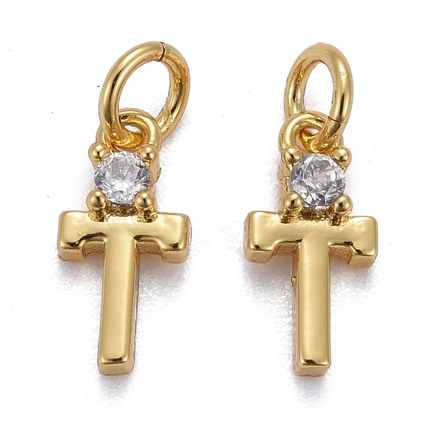 PandaHall Brass Micro Pave Clear Cubic Zirconia Pendants, with Jump Rings, Real 18K Gold Plated, Long-Lasting Plated, Letter, Letter.T...
PandaHall Brass Micro Pave Clear Cubic Zirconia Pendants, with Jump Rings, Real 18K Gold Plated, Long-Lasting Plated, Letter, Letter.T...