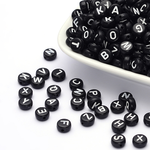 PandaHall Opaque Acrylic Beads, Horizontal Hole, Alphabet Style, Flat Round, Letter, 7x4mm, Hole: 1.5mm, about 3700pcs/500g Acrylic Letter..., Black
PandaHall Opaque Acrylic Beads, Horizontal Hole, Alphabet Style, Flat Round, Letter, 7x4mm, Hole: 1.5mm, about 3700pcs/500g Acrylic Letter..., Black