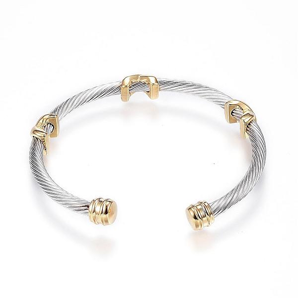 PandaHall 316 Surgical Stainless Steel Torque Cuff Bangles, Golden & Stainless Steel Color, 2 inchx2-3/8 inch(52x59mm) 316 Surgical...
PandaHall 316 Surgical Stainless Steel Torque Cuff Bangles, Golden & Stainless Steel Color, 2 inchx2-3/8 inch(52x59mm) 316 Surgical...