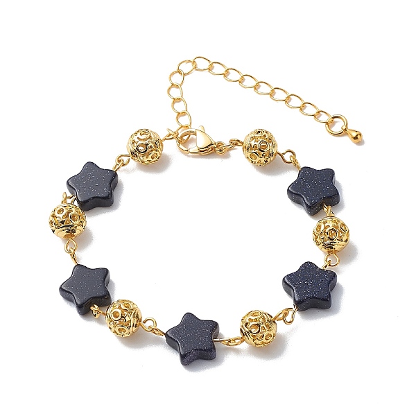 PandaHall Star Synthetic Blue Goldstone Link Bracelets, Hollow Gender Symbol Alloy Round Bead Bracelets for Women, Golden, 7-1/2 inch(19cm)...
PandaHall Star Synthetic Blue Goldstone Link Bracelets, Hollow Gender Symbol Alloy Round Bead Bracelets for Women, Golden, 7-1/2 inch(19cm)...