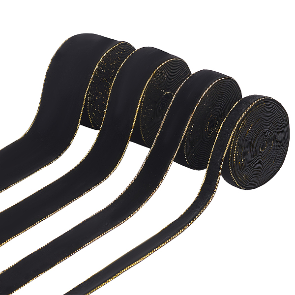 PandaHall 4 Rolls 4 Styles Single Face Velvet Gold Edged Ribbon for Bowknot Making, Party Decoration, Black, 3/8~1-5/8 inch(10~40mm)...
PandaHall 4 Rolls 4 Styles Single Face Velvet Gold Edged Ribbon for Bowknot Making, Party Decoration, Black, 3/8~1-5/8 inch(10~40mm)...