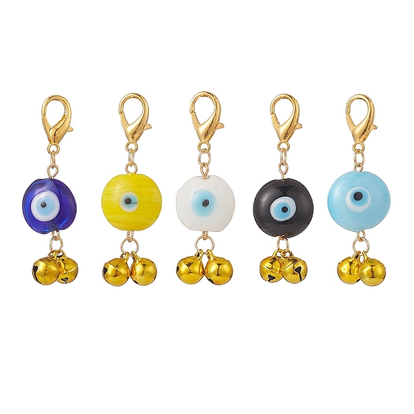 PandaHall Evil Eye Handmade Lampwork Pendant Decoration, with Bell, Alloy Lobster Clasp Charms, for Keychain, Purse, Backpack Ornament..., Multicolor
PandaHall Evil Eye Handmade Lampwork Pendant Decoration, with Bell, Alloy Lobster Clasp Charms, for Keychain, Purse, Backpack Ornament..., Multicolor