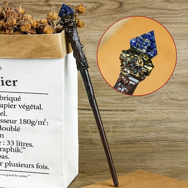 PandaHall Natural Lapis Lazuli Magic Wand, Cosplay Magic Wand, with Wood Wand, for Witches and Wizards, 320mm Lapis Lazuli
PandaHall Natural Lapis Lazuli Magic Wand, Cosplay Magic Wand, with Wood Wand, for Witches and Wizards, 320mm Lapis Lazuli