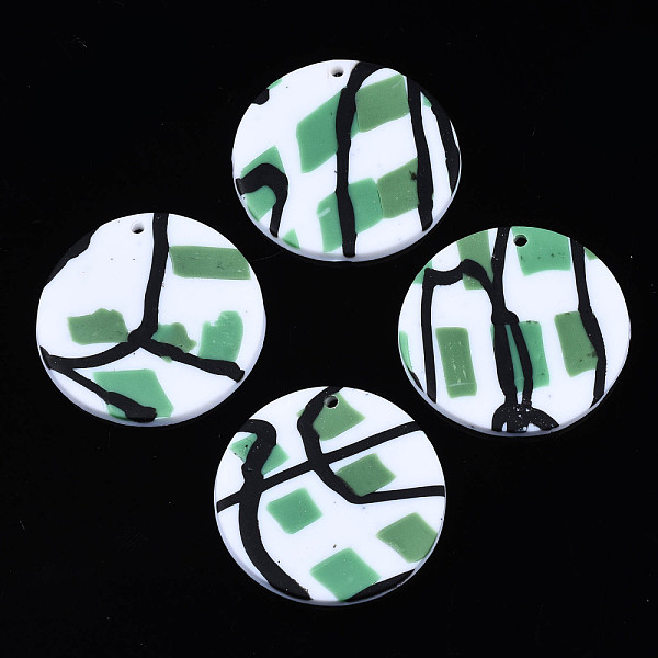 PandaHall Handmade Polymer Clay Pendants, Flat Round, Sea Green, 32x2mm, Hole: 1.6mm Polymer Clay Flat Round
PandaHall Handmade Polymer Clay Pendants, Flat Round, Sea Green, 32x2mm, Hole: 1.6mm Polymer Clay Flat Round