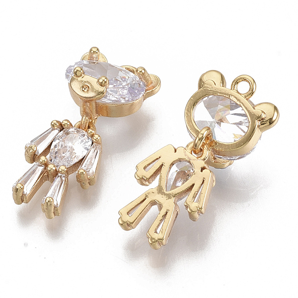 PandaHall Brass Micro Pave Cubic Zirconia Pendants, Nickel Free, Bear, Clear, Real 18K Gold Plated, 21x10x7.5mm, Hole: 1.2mm Brass+Cubic...
PandaHall Brass Micro Pave Cubic Zirconia Pendants, Nickel Free, Bear, Clear, Real 18K Gold Plated, 21x10x7.5mm, Hole: 1.2mm Brass+Cubic...
