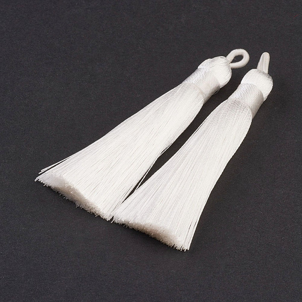 PandaHall Nylon Tassels Big Pendant Decorations, White, 83~92x9~10mm, Hole: 1.5~4mm Nylon White
PandaHall Nylon Tassels Big Pendant Decorations, White, 83~92x9~10mm, Hole: 1.5~4mm Nylon White