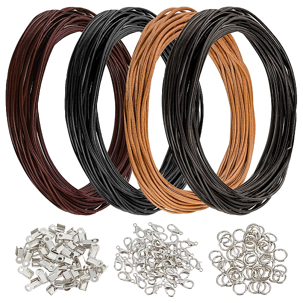 PandaHall GORGECRAFT 4 Rolls 4 Colors 5m x 2mm Round Leather Cords Cowhide Leather Rope String with 150Pcs Jump Rings Lobster Clasps Clamp..., Multicolor
PandaHall GORGECRAFT 4 Rolls 4 Colors 5m x 2mm Round Leather Cords Cowhide Leather Rope String with 150Pcs Jump Rings Lobster Clasps Clamp..., Multicolor