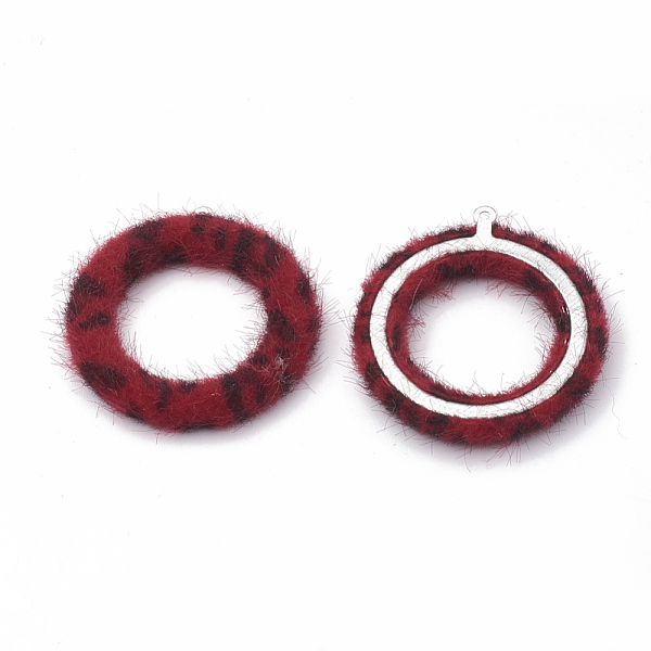 PandaHall Faux Mink Fur Covered Pendants, with Aluminum Bottom, Ring, FireBrick, 40x35.5x4.5mm, Hole: 1mm Cloth Ring Red
PandaHall Faux Mink Fur Covered Pendants, with Aluminum Bottom, Ring, FireBrick, 40x35.5x4.5mm, Hole: 1mm Cloth Ring Red