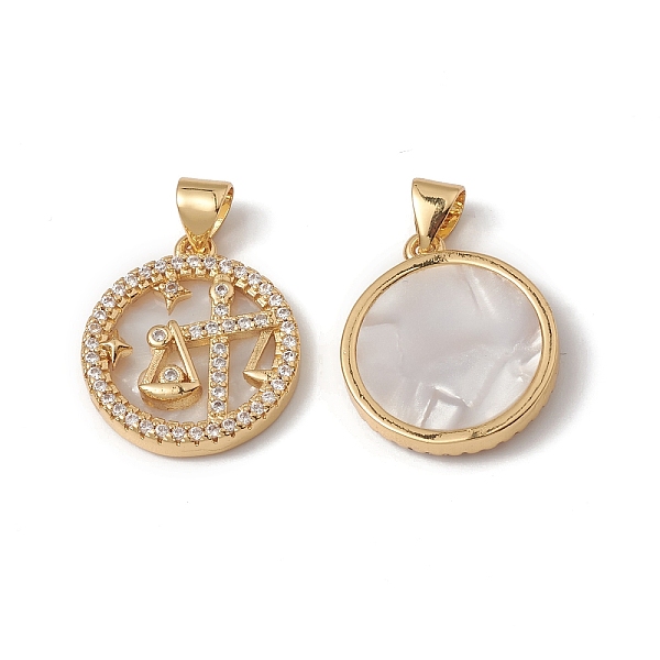 PandaHall Rack Plating Brass Shell Pendants, with Cubic Zirconia & Natural Shell, Flat Round with Constellation Charms, Cadmium Free & Lead...
PandaHall Rack Plating Brass Shell Pendants, with Cubic Zirconia & Natural Shell, Flat Round with Constellation Charms, Cadmium Free & Lead...