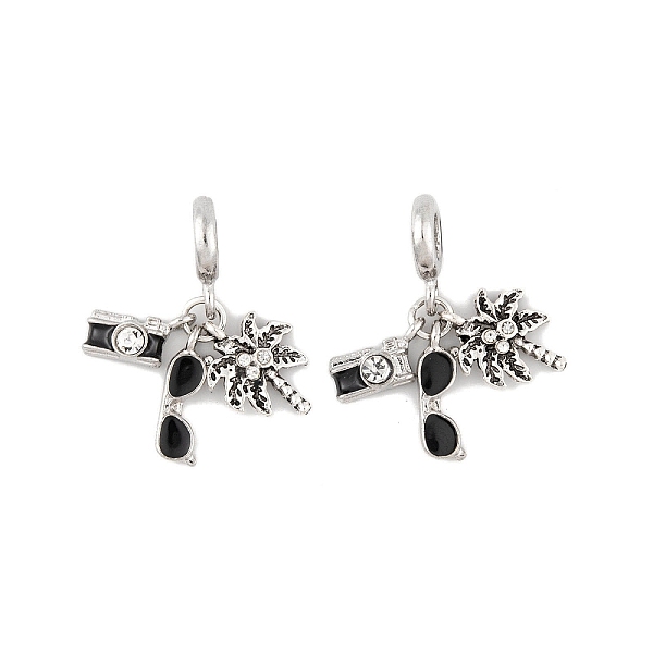PandaHall Rack Plating Alloy Crystal Rhinestone European Dangle Charms, Glasses & Camera & Tree Large Hole Pendants with Black Enamel..., Clear
PandaHall Rack Plating Alloy Crystal Rhinestone European Dangle Charms, Glasses & Camera & Tree Large Hole Pendants with Black Enamel..., Clear