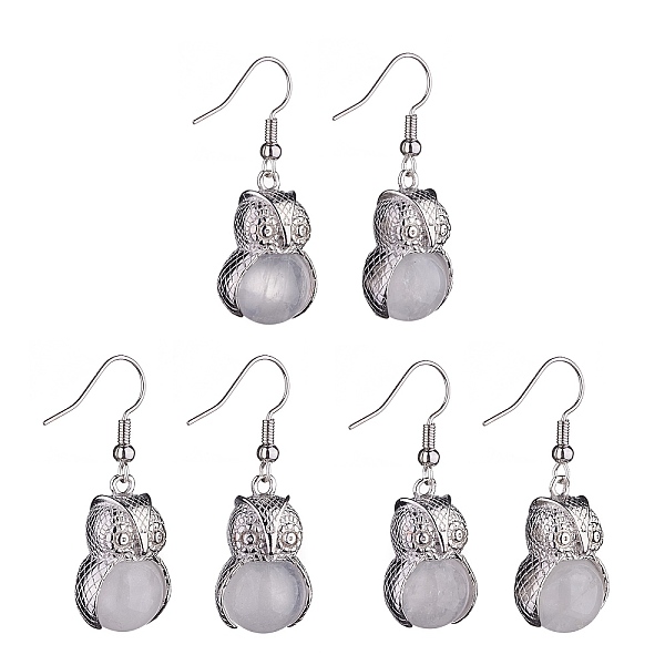 PandaHall Natural Quartz Crystal Owl Dangle Earrings, Platinum Brass Jewelry for Women, 41mm, Pin: 0.6mm Quartz Crystal
PandaHall Natural Quartz Crystal Owl Dangle Earrings, Platinum Brass Jewelry for Women, 41mm, Pin: 0.6mm Quartz Crystal