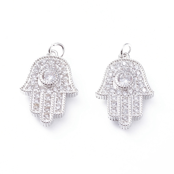 PandaHall Brass Micro Pave Cubic Zirconia Pendants, with Soldered Jump Rings, Hamsa Hand/Hand of Fatima/Hand of Miriam, Clear, Platinum...
PandaHall Brass Micro Pave Cubic Zirconia Pendants, with Soldered Jump Rings, Hamsa Hand/Hand of Fatima/Hand of Miriam, Clear, Platinum...