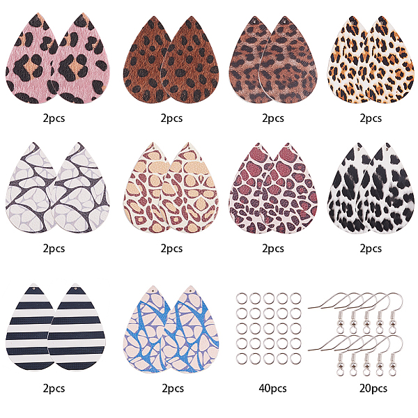 PandaHall SUNNYCLUE DIY Making, PU Leather Big Pendants and Brass Earring Hooks, Mixed Color, 55~56x36x1~1.8mm, Hole: 1~2mm, 20pcs/set, 19mm..., Multicolor
PandaHall SUNNYCLUE DIY Making, PU Leather Big Pendants and Brass Earring Hooks, Mixed Color, 55~56x36x1~1.8mm, Hole: 1~2mm, 20pcs/set, 19mm..., Multicolor