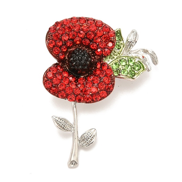 PandaHall Alloy Brooches, with Rhinestone, Remembrance Poppy Flower Badge, Platinum, 53x40.5x13.5mm, Pin: 0.6mm Alloy+Rhinestone Multicolor
PandaHall Alloy Brooches, with Rhinestone, Remembrance Poppy Flower Badge, Platinum, 53x40.5x13.5mm, Pin: 0.6mm Alloy+Rhinestone Multicolor