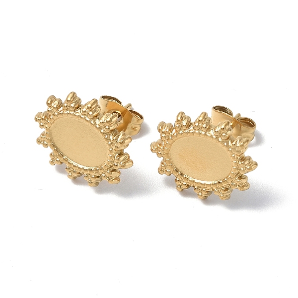 PandaHall Ion Plating(IP) 304 Stainless Steel Stud Earring Findings, Sun with Oval Tray Earring Settings, with Ear Nuts, Real 18K Gold...
PandaHall Ion Plating(IP) 304 Stainless Steel Stud Earring Findings, Sun with Oval Tray Earring Settings, with Ear Nuts, Real 18K Gold...