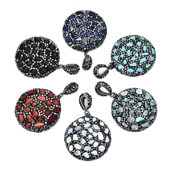 PandaHall Polymer Clay Rhinestone Pendants, with Gemstone Chip/Natural Shell Chip and PU Leather, Flat Round, Gunmetal, PP12(1.8~1.9mm)..., Black
PandaHall Polymer Clay Rhinestone Pendants, with Gemstone Chip/Natural Shell Chip and PU Leather, Flat Round, Gunmetal, PP12(1.8~1.9mm)..., Black