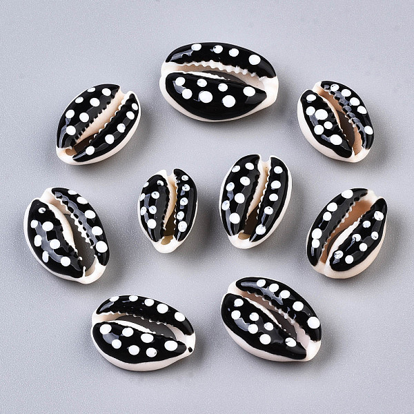 PandaHall Natural Cowrie Shell Beads, with Enamel Polka Dot Pattern, No Hole/Undrilled, Black, 16~19x10~12.5x7mm Cowrie Shell Shell Shape...
PandaHall Natural Cowrie Shell Beads, with Enamel Polka Dot Pattern, No Hole/Undrilled, Black, 16~19x10~12.5x7mm Cowrie Shell Shell Shape...