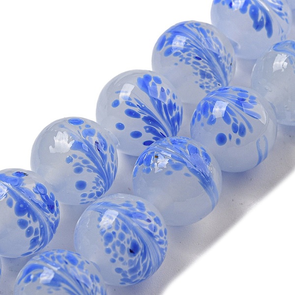 PandaHall Handmade Lampwork Beads Strands, Round with Leaf, Dodger Blue, 12~12.5x11~11.5mm, Hole: 1.2~1.5mm, about 45pcs/strand, 19.96 inch...
PandaHall Handmade Lampwork Beads Strands, Round with Leaf, Dodger Blue, 12~12.5x11~11.5mm, Hole: 1.2~1.5mm, about 45pcs/strand, 19.96 inch...