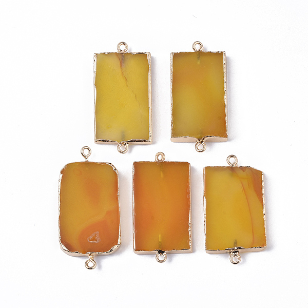 PandaHall Edge Golden Plated Natural Agate Links connectors, with Golden Tone Iron Loops, Rectangle, Dyed, Gold, 48~53.5x24~28x4~7mm, Hole...
PandaHall Edge Golden Plated Natural Agate Links connectors, with Golden Tone Iron Loops, Rectangle, Dyed, Gold, 48~53.5x24~28x4~7mm, Hole...