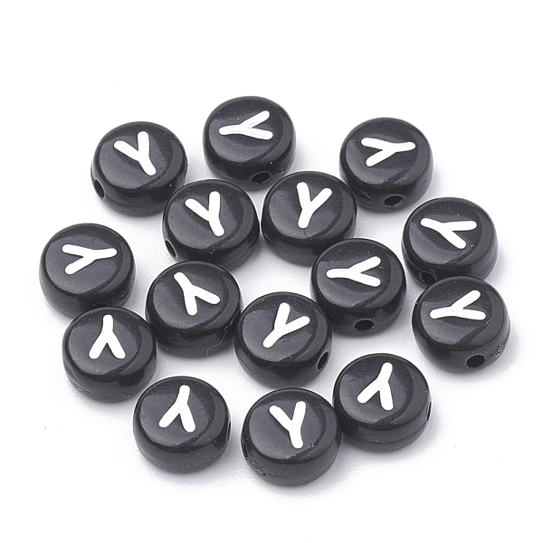 PandaHall Opaque Acrylic Beads, Horizontal Hole, Alphabet Style, Flat Round, Letter.Y, 7x4mm, Hole: 1.5mm, about 3700pcs/500g Acrylic Letter..., Black
PandaHall Opaque Acrylic Beads, Horizontal Hole, Alphabet Style, Flat Round, Letter.Y, 7x4mm, Hole: 1.5mm, about 3700pcs/500g Acrylic Letter..., Black