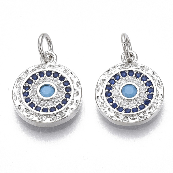 PandaHall Brass Micro Pave Cubic Zirconia Charms, Flat Round, Nickel Free, Blue, Real Platinum Plated, 14.5x12x2mm, Jump Ring: 5x0.8mm...
PandaHall Brass Micro Pave Cubic Zirconia Charms, Flat Round, Nickel Free, Blue, Real Platinum Plated, 14.5x12x2mm, Jump Ring: 5x0.8mm...