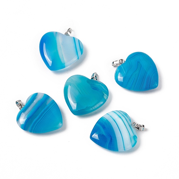 PandaHall Natural Agate Pendants, with Platinum Tone Brass Findings, Heart Charm, Dyed & Heated, Deep Sky Blue, 27~28x25x7mm, Hole: 7x4mm...
PandaHall Natural Agate Pendants, with Platinum Tone Brass Findings, Heart Charm, Dyed & Heated, Deep Sky Blue, 27~28x25x7mm, Hole: 7x4mm...