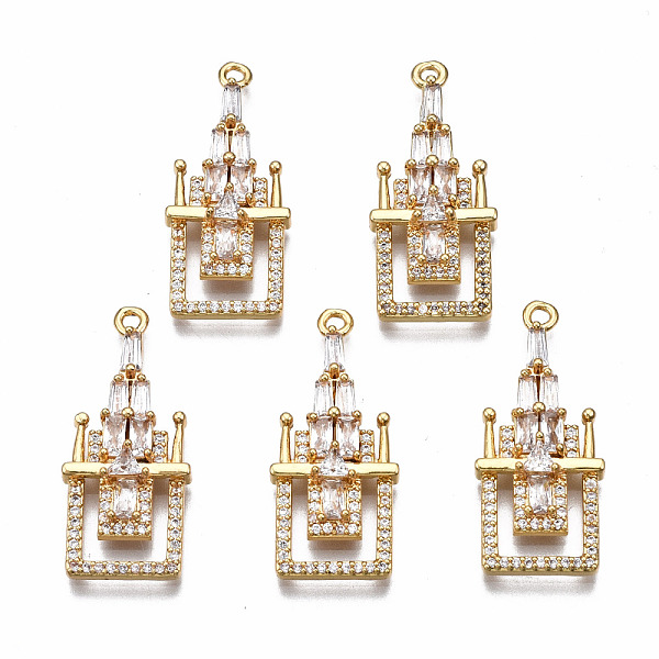 PandaHall Brass Micro Pave Clear Cubic Zirconia Pendants, Nickel Free, Castle, Real 18K Gold Plated, 28x12x5mm, Hole: 1.4mm Brass+Cubic...
PandaHall Brass Micro Pave Clear Cubic Zirconia Pendants, Nickel Free, Castle, Real 18K Gold Plated, 28x12x5mm, Hole: 1.4mm Brass+Cubic...