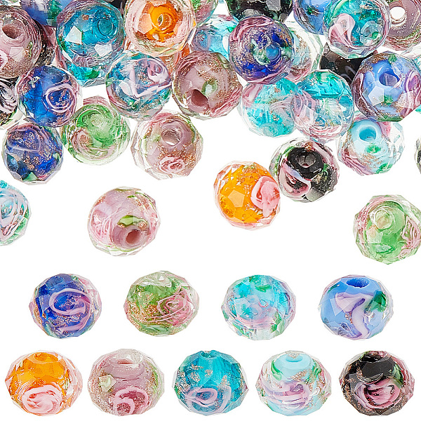 PandaHall 90Pcs 9 Colors Handmade Gold Sand Lampwork Beads, Inner Flower, Faceted Rondelle, Mixed Color, 8x6mm, Hole: 2mm, 10pcs/color..., Multicolor
PandaHall 90Pcs 9 Colors Handmade Gold Sand Lampwork Beads, Inner Flower, Faceted Rondelle, Mixed Color, 8x6mm, Hole: 2mm, 10pcs/color..., Multicolor