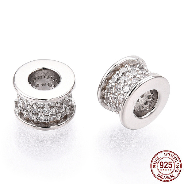 PandaHall Rhodium Plated 925 Sterling Silver Micro Pave Cubic Zirconia Beads, Column, Nickel Free, Real Platinum Plated, 6.5x4.5mm, Hole..., Clear
PandaHall Rhodium Plated 925 Sterling Silver Micro Pave Cubic Zirconia Beads, Column, Nickel Free, Real Platinum Plated, 6.5x4.5mm, Hole..., Clear