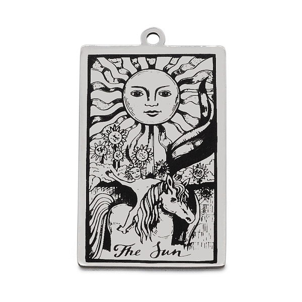 PandaHall 201 Stainless Steel Pendants, Laser Engraved Pattern, Tarot Card Pendants, The Sun XIX, 40x24x1mm, Hole: 2mm 201 Stainless Steel...
PandaHall 201 Stainless Steel Pendants, Laser Engraved Pattern, Tarot Card Pendants, The Sun XIX, 40x24x1mm, Hole: 2mm 201 Stainless Steel...