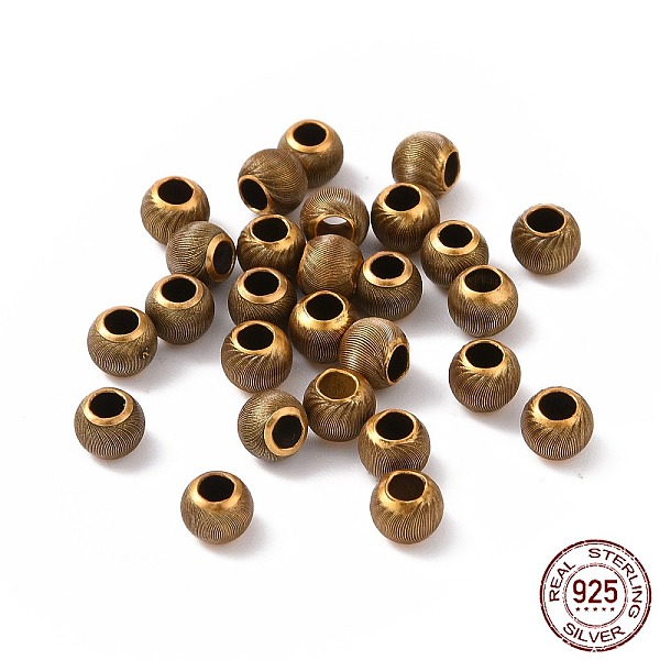 PandaHall 925 Sterling Silver Beads, Barrel with Textured, Antique Golden, 4x3mm, Hole: 1.8mm, about 75Pcs/5g Sterling Silver Barrel
PandaHall 925 Sterling Silver Beads, Barrel with Textured, Antique Golden, 4x3mm, Hole: 1.8mm, about 75Pcs/5g Sterling Silver Barrel