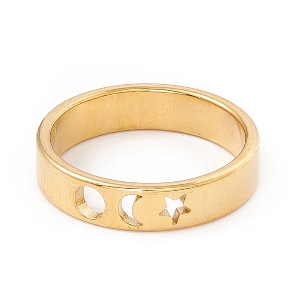 PandaHall 304 Stainless Steel Moon and Star Finger Ring for Women, Golden, US Size 7 3/4(17.9mm) 304 Stainless Steel Moon
PandaHall 304 Stainless Steel Moon and Star Finger Ring for Women, Golden, US Size 7 3/4(17.9mm) 304 Stainless Steel Moon