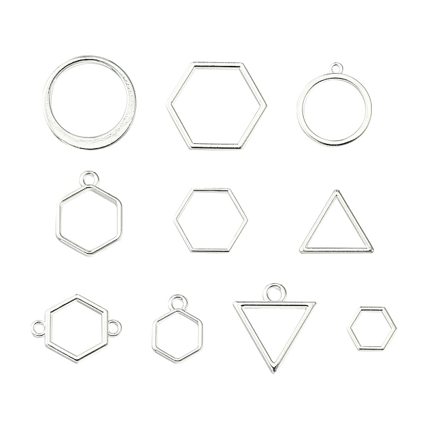 PandaHall 10Pcs Alloy Open Back Bezel Pendants and Links, Filling Accessories, for Epoxy Resin, Resin Jewelry Making, Mixed Shapes, Silver...
PandaHall 10Pcs Alloy Open Back Bezel Pendants and Links, Filling Accessories, for Epoxy Resin, Resin Jewelry Making, Mixed Shapes, Silver...