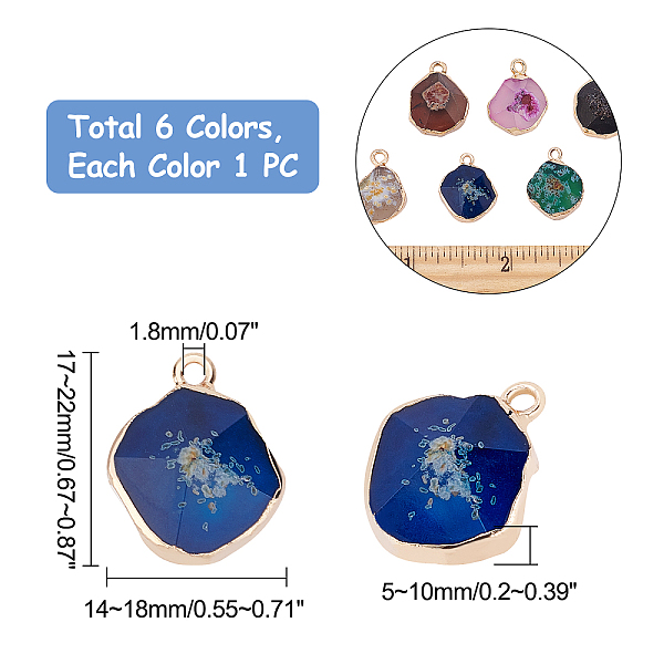 PandaHall CHGCRAFT 6Pcs 6 Colors Natural Agate Pendants Natural Agate Pendant Charms Irregular Round with Brass Findings for Jewelry Making..., Multicolor
PandaHall CHGCRAFT 6Pcs 6 Colors Natural Agate Pendants Natural Agate Pendant Charms Irregular Round with Brass Findings for Jewelry Making..., Multicolor
