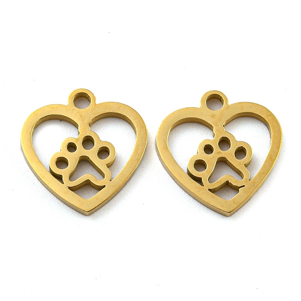 PandaHall Ion Plating(IP) 316 Surgical Stainless Steel Charms, Laser Cut, Heart with Paw Print Charms, Real 18K Gold Plated, 12.5x12.5x1.5mm...
PandaHall Ion Plating(IP) 316 Surgical Stainless Steel Charms, Laser Cut, Heart with Paw Print Charms, Real 18K Gold Plated, 12.5x12.5x1.5mm...
