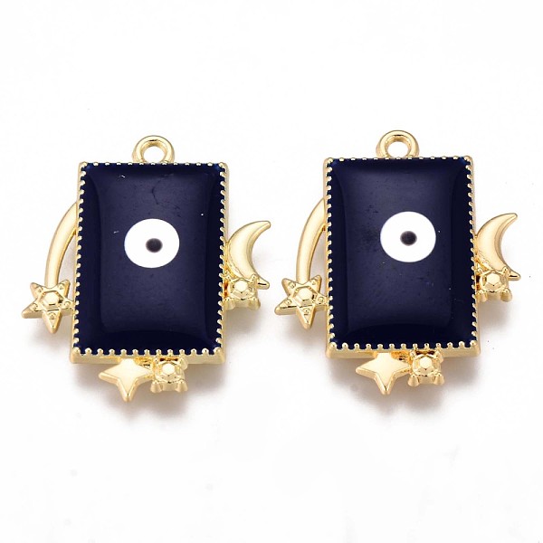 PandaHall Eco-Friendly Alloy Enamel Pendants, Cadmium Free & Nickel Free & Lead Free, Rectangle with Evil Eye, Light Gold, Prussian Blue...
PandaHall Eco-Friendly Alloy Enamel Pendants, Cadmium Free & Nickel Free & Lead Free, Rectangle with Evil Eye, Light Gold, Prussian Blue...