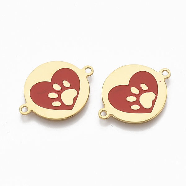 PandaHall 304 Stainless Steel Links connectors, with Enamel, Flat Round, Golden, 16x21x1mm, Hole: 1mm 304 Stainless Steel Flat Round Red
PandaHall 304 Stainless Steel Links connectors, with Enamel, Flat Round, Golden, 16x21x1mm, Hole: 1mm 304 Stainless Steel Flat Round Red