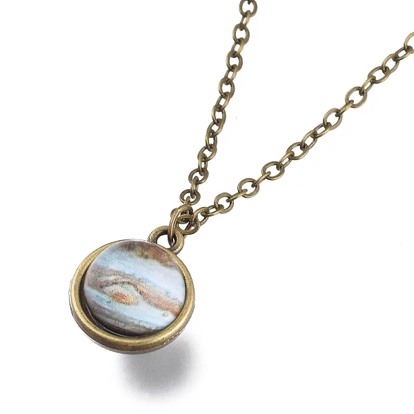 PandaHall Glass Pendant Necklace, with Alloy Cable Chains and Lobster Claw Clasps, Cadmium Free & Lead Free, Round, Jupiter Pattern, 20.07...
PandaHall Glass Pendant Necklace, with Alloy Cable Chains and Lobster Claw Clasps, Cadmium Free & Lead Free, Round, Jupiter Pattern, 20.07...