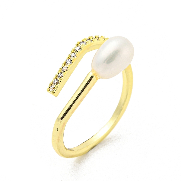 PandaHall Brass Micro Pave Cubic Zirconia Open Cuff Rings, with Natural Pearl, Real 14K Gold Plated, US Size 6 3/4(17.1mm) Pearl
PandaHall Brass Micro Pave Cubic Zirconia Open Cuff Rings, with Natural Pearl, Real 14K Gold Plated, US Size 6 3/4(17.1mm) Pearl
