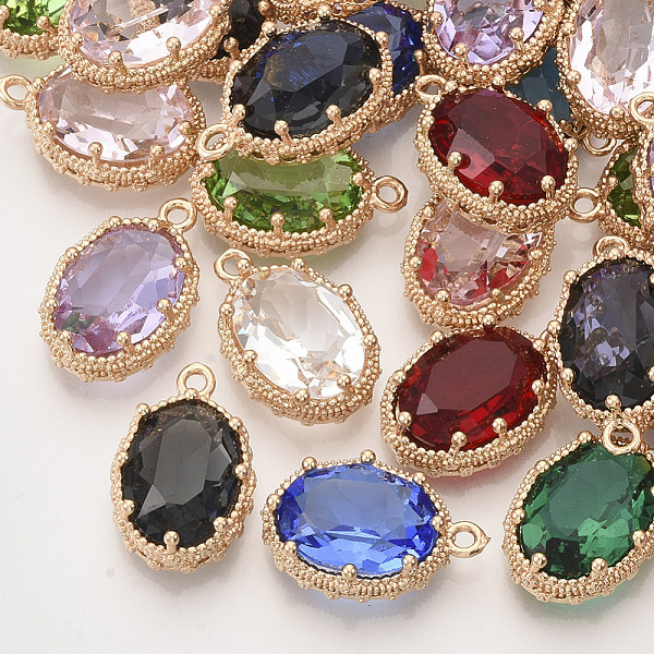 PandaHall Faceted Glass Pendants, with Golden Tone Brass Open Back Settings, Oval, Mixed Color, 20x13.5x6.5mm, Hole: 1.5mm Brass+Glass Oval..., Multicolor
PandaHall Faceted Glass Pendants, with Golden Tone Brass Open Back Settings, Oval, Mixed Color, 20x13.5x6.5mm, Hole: 1.5mm Brass+Glass Oval..., Multicolor