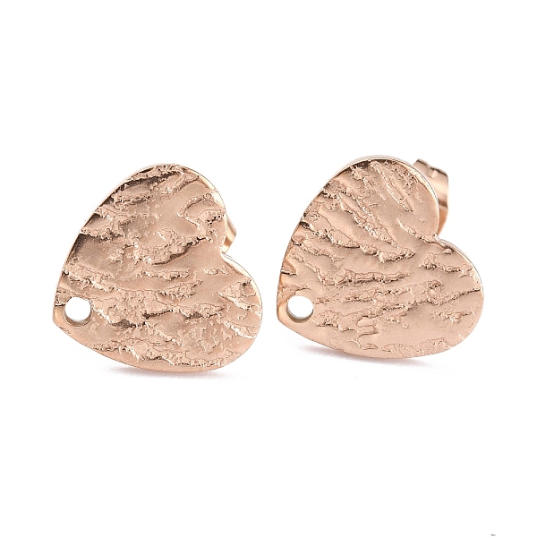 PandaHall Ion Plating(IP) 304 Stainless Steel Stud Earring Findings, with Ear Nuts/Earring Backs and Hole, Heart Shape with Textured, Rose...
PandaHall Ion Plating(IP) 304 Stainless Steel Stud Earring Findings, with Ear Nuts/Earring Backs and Hole, Heart Shape with Textured, Rose...
