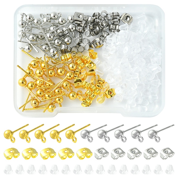 PandaHall 40Pcs 2 Color Iron Ball Stud Earring Post, Earring Findings, with Horizontal Loops, with 140Pcs Iron & Stainless Steel & Plastic...
PandaHall 40Pcs 2 Color Iron Ball Stud Earring Post, Earring Findings, with Horizontal Loops, with 140Pcs Iron & Stainless Steel & Plastic...