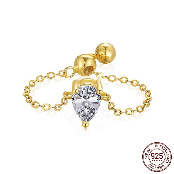 PandaHall 925 Sterling Silver Rolo Chain Rings, Birthstone Ring, Real 18K Gold Plated, with Cubic Zirconia Teardrop for Women, Adjustable..., Clear
PandaHall 925 Sterling Silver Rolo Chain Rings, Birthstone Ring, Real 18K Gold Plated, with Cubic Zirconia Teardrop for Women, Adjustable..., Clear