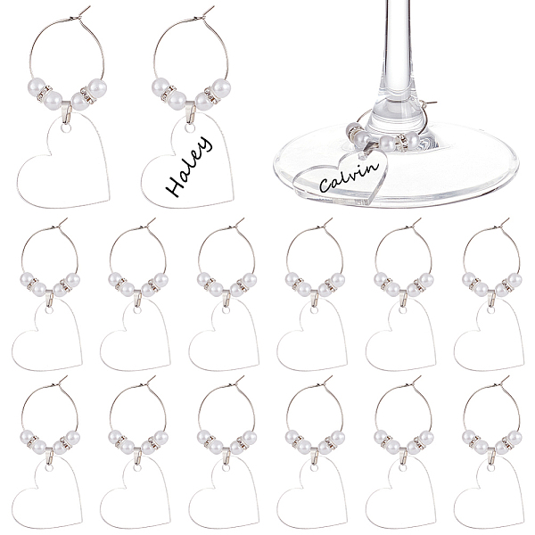 PandaHall BENECREAT 20Pcs Blank Acrylic Heart Pendants Wine Glass Charms with Acrylic Pearl Beads, Brass Wine Glass Identification Marker..., White
PandaHall BENECREAT 20Pcs Blank Acrylic Heart Pendants Wine Glass Charms with Acrylic Pearl Beads, Brass Wine Glass Identification Marker..., White