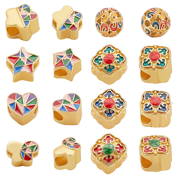 PandaHall PH Golden Spacer Beads 16pcs Enamel European Beads 8 Style Large Hole Beads Heart Butterfly Flower Star Round Spacer Beads Matte..., Multicolor
PandaHall PH Golden Spacer Beads 16pcs Enamel European Beads 8 Style Large Hole Beads Heart Butterfly Flower Star Round Spacer Beads Matte..., Multicolor