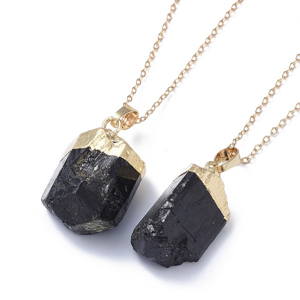 PandaHall Natural Tourmaline Pendant Necklaces, with Brass Cable Chains and Lobster Claw Clasps, Packing Box, Golden, 16.9~17 inch..., Black
PandaHall Natural Tourmaline Pendant Necklaces, with Brass Cable Chains and Lobster Claw Clasps, Packing Box, Golden, 16.9~17 inch..., Black