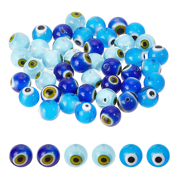 PandaHall 48 Pcs 3 Colors Handmade Evil Eye Lampwork Beads, 8mm Round Turkish Eye Beads Loose Glass Spacer Beads Charms for DIY Bracelets..., Multicolor
PandaHall 48 Pcs 3 Colors Handmade Evil Eye Lampwork Beads, 8mm Round Turkish Eye Beads Loose Glass Spacer Beads Charms for DIY Bracelets..., Multicolor