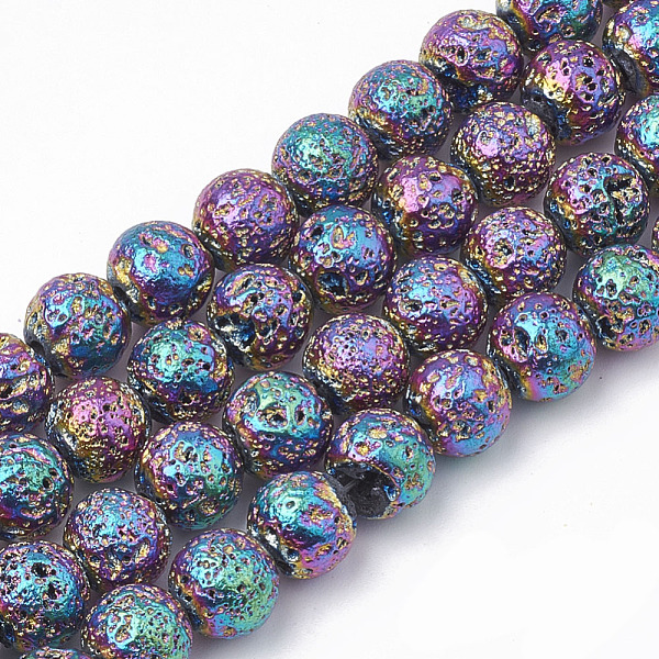 PandaHall Electroplated Natural Lava Rock Beads Strands, Round, Bumpy, Colorful, 8~8.5mm, Hole: 1mm, about 46pcs/strand, 14.5 inch Lava Rock...
PandaHall Electroplated Natural Lava Rock Beads Strands, Round, Bumpy, Colorful, 8~8.5mm, Hole: 1mm, about 46pcs/strand, 14.5 inch Lava Rock...