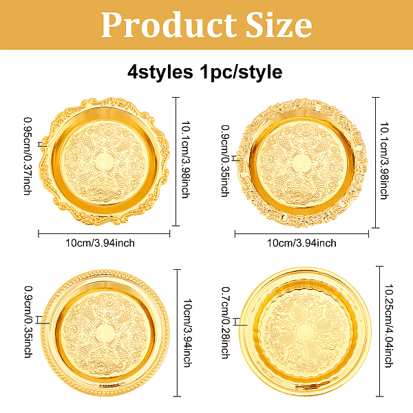 PandaHall FINGERINSPIRE 4PCS 4 Style Iron Plate Candle Holder (Golden, 4 inch) Flat Round Candlestick Base Retro Embossed Metal Candle Stand...
PandaHall FINGERINSPIRE 4PCS 4 Style Iron Plate Candle Holder (Golden, 4 inch) Flat Round Candlestick Base Retro Embossed Metal Candle Stand...