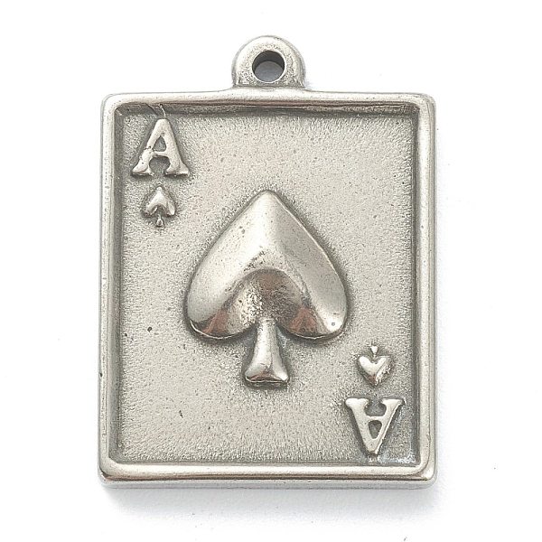 PandaHall 304 Stainless Steel Pendants, The Ace of Spades, Stainless Steel Color, 22x16x3mm, Hole: 1.4mm 304 Stainless Steel Playing Theme
PandaHall 304 Stainless Steel Pendants, The Ace of Spades, Stainless Steel Color, 22x16x3mm, Hole: 1.4mm 304 Stainless Steel Playing Theme